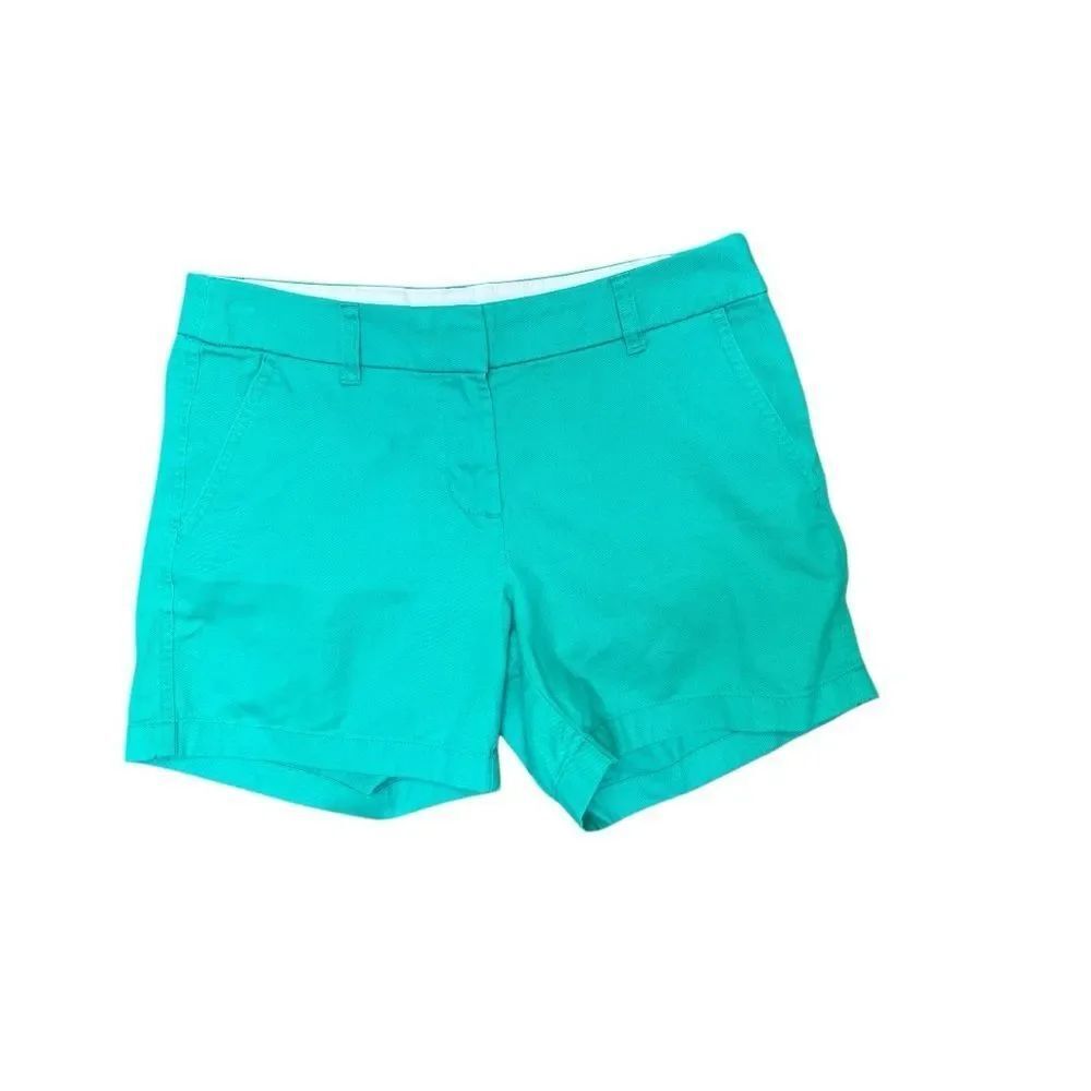 J.Crew Chino Shorts Size 2 Green Mid Rise Summer Casual
